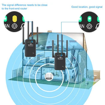 Усилитель сигнала Wi-Fi 2,4 ГГц, удлинители Wi-Fi, усилитель сигнала 300 Мбит/с, простая настройка, 4 антенны дальнего действия для дома с портом Ethernet Изображение 2