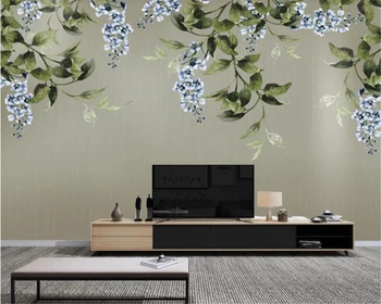 фотообои beibehang на заказ, 3D садовые растения, цветы, бабочка, маленькие свежие обои для гостиной, спальни, телевизора Изображение 2