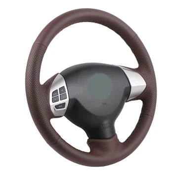 Чехол на руль автомобиля из искусственной кожи ручной работы для Citroen C4 Picasso 2007-2013, оригинальная оплетка рулевого колеса Изображение 2