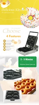 Электрическая автоматическая мини-машина для приготовления пончиков EG6A коммерческая машина для приготовления пончиков диаметром 8 см С Антипригарным покрытием Изображение 2