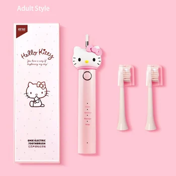 Электрическая зубная щетка Kawaii Sanrio Hello Kitty Kuromi для взрослых и детей с перезаряжаемой мягкой щетиной, автоматическая водонепроницаемая зубная щетка Изображение 2